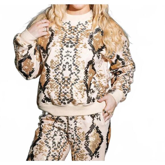 QUEEN OF SPARKLES Tops - NEW QUEEN OF SPARKLES python sweatshirt in cream